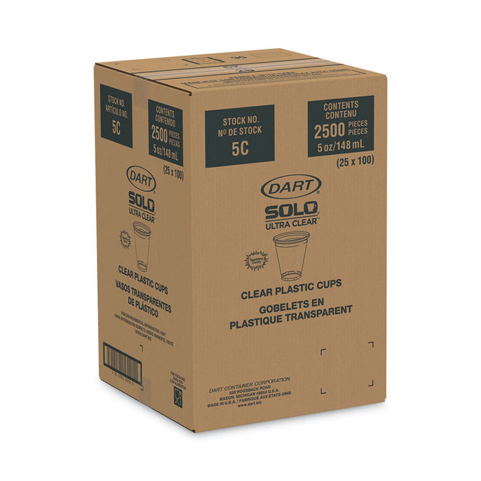 Ultra Clear Cups, 5 oz, Plastic, 100/Bag, 25 Bags/Carton