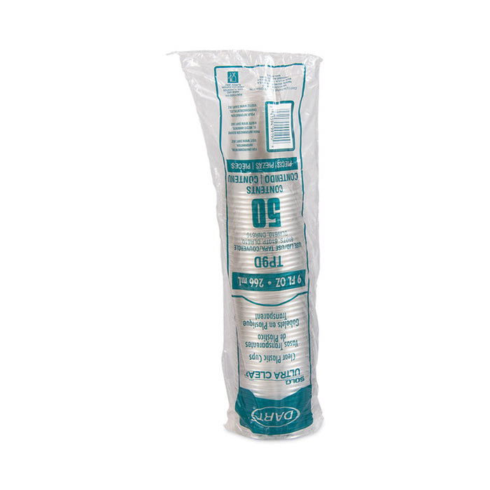 Ultra Clear PET Cups, Tall, 9 oz, Plastic, 50/Bag, 20 Bags/Carton