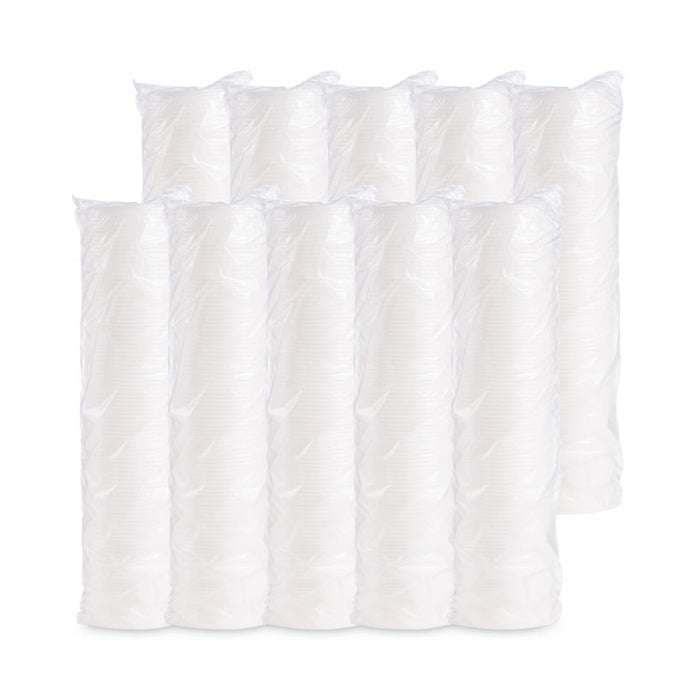 Plastic Lids for Foam Containers, Vented, Fits 3.5 oz to 6 oz, White, 100/Pack, 10 Packs/Carton