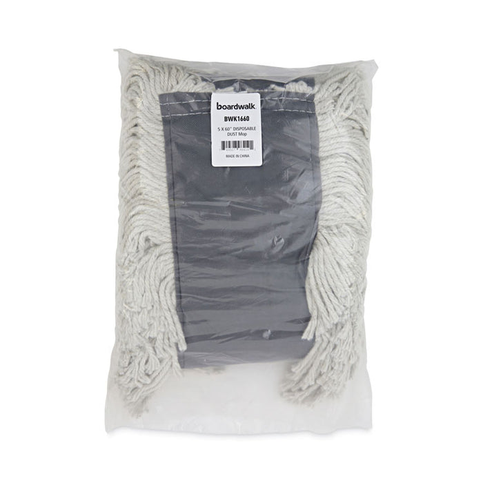 Disposable Dust Mop Head, Cotton, Cut-End, 60 x 5