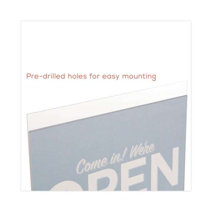 Classic Image Wall-Mount Sign Holder, Landscape, 11 x 8.5, Clear