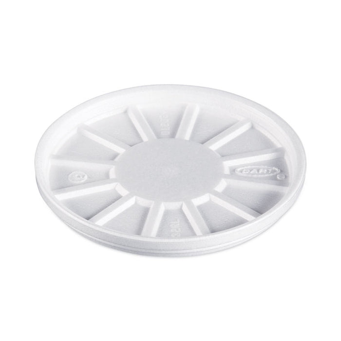 Vented Foam Lids, 8 oz to 60 oz Hot Cups, White, 50/Pack, 10 Packs/Carton