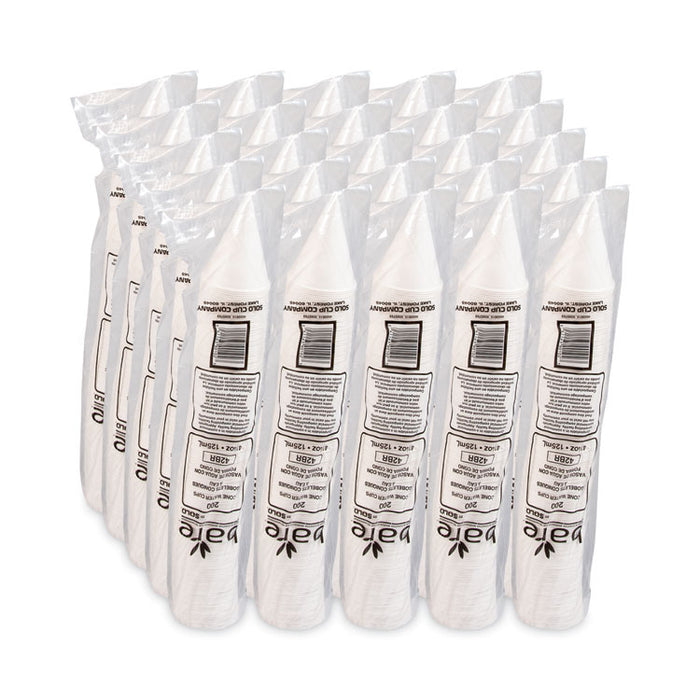 Bare Eco-Forward Treated Paper Cone Cups, ProPlanet Seal, 4.25 oz, White, 200/Bag, 25 Bags/Carton