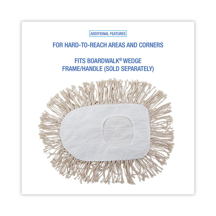 Wedge Dust Mop Head, Cotton, 17.5 x 13.5, White