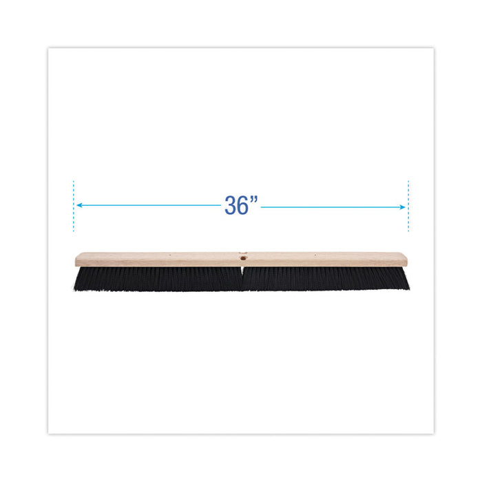 Floor Brush Head, 3" Black Polypropylene Bristles, 36" Brush