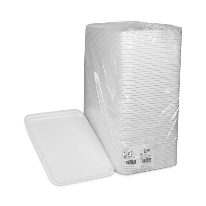 Supermarket Tray, #1216, 16.25 x 12.662 x 0.62, White, Foam, 100/Carton