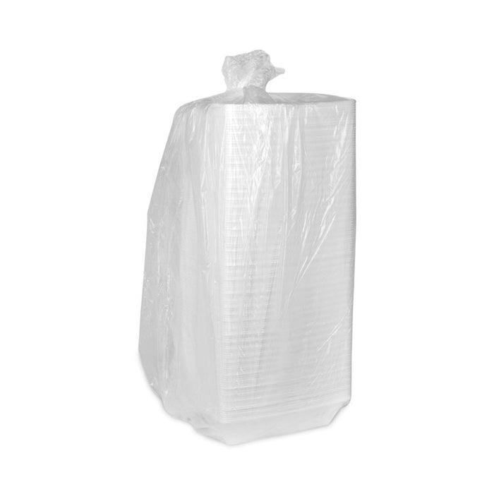 Foam Hinged Lid Containers, Single Tab Lock Hoagie, 9.8 x 5 x 3.3, White, 560/Carton
