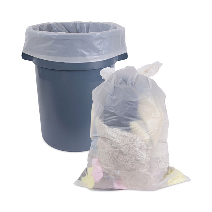 Industrial Can Liner Rolls, 60 gal, 2.7 mil, 21" x 17" x 63", Clear, 50/Carton