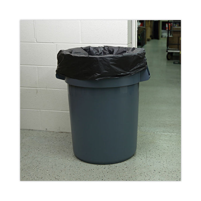 Linear Low Density Industrial Can Liners, 56 gal, 1.7 mil, 43" x 47", Black, Flat Pack, 100/Carton