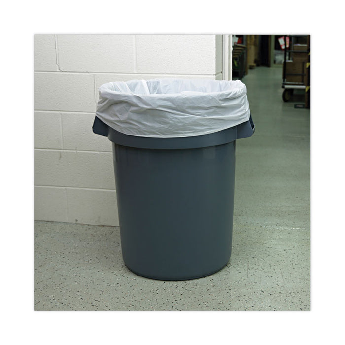 Linear Low Density Industrial Can Liners, 60 gal, 0.7 mil, 38" x 58", White, Flat Pack, 100/Carton