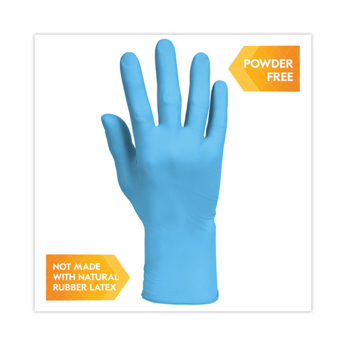 G10 Comfort Plus Blue Nitrile Gloves, Powder-Free, Large, 4 mil Thick, 9.5" Long, Light Blue, 100/Box, 10 Boxes/Carton
