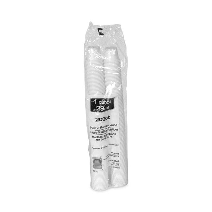 Plastic Portion Cup, 1 oz, Translucent, 200/Sleeve, 25 Sleeves/Carton
