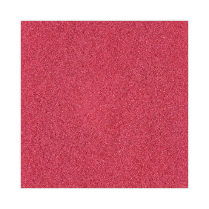 Buffing Floor Pads, 21" Diameter, Red, 5/Carton