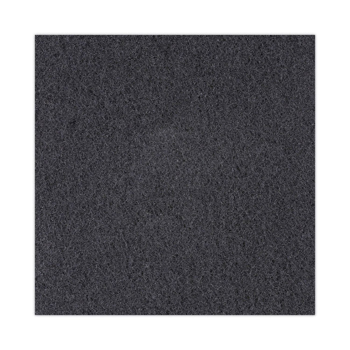 High Performance Stripping Floor Pads, 17" Diameter, Black, 5/Carton