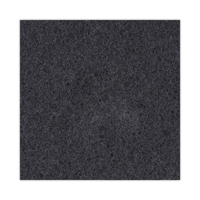 Stripping Floor Pads, 17" Diameter, Black, 5/Carton