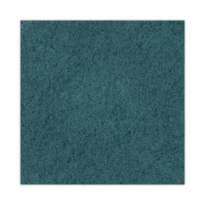 Heavy-Duty Scrubbing Floor Pads, 16" Diameter, Green, 5/Carton