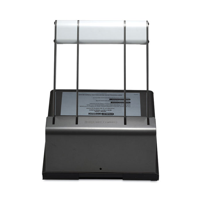 130-Sheet Xtreme Duty Adjustable Two- to Three-Hole Punch, 9/32" Holes, Black/Silver