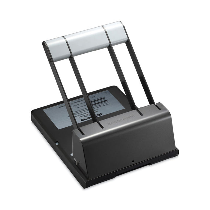 130-Sheet Xtreme Duty Adjustable Two- to Three-Hole Punch, 9/32" Holes, Black/Silver