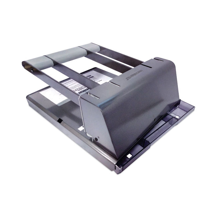 130-Sheet Xtreme Duty Adjustable Two- to Three-Hole Punch, 9/32" Holes, Black/Silver