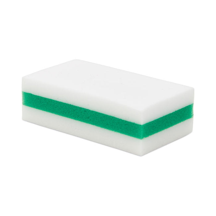 eXpunge Sponges, 4.75 x 2.5, 1.13" Thick, White/Green, 24/Carton