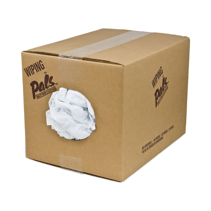 Reclaimed White Knit Rags, 10 lb/Carton