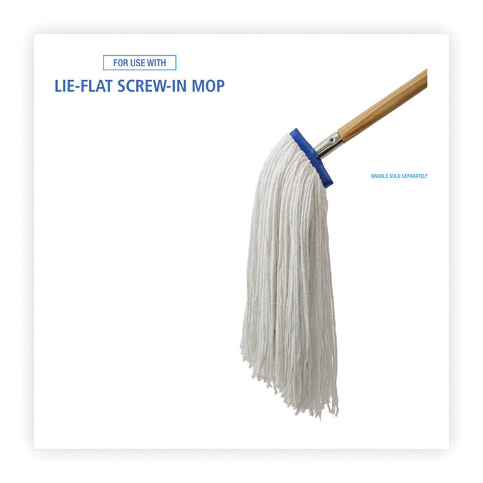 Cut-End Lie-Flat Wet Mop Head, Rayon, 24 oz, White, 12/Carton