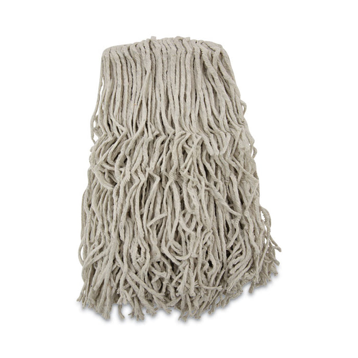 Banded Cotton Mop Heads, 24 oz, White, 12/Carton
