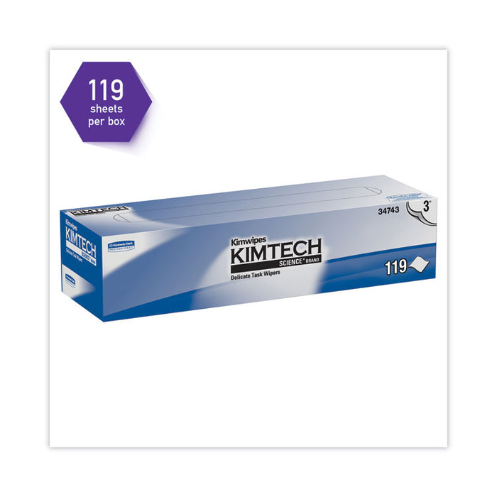 Kimwipes Delicate Task Wipers, 3-Ply, 11.8 x 11.8, Unscented, White, 100/Box, 15 Boxes/Carton