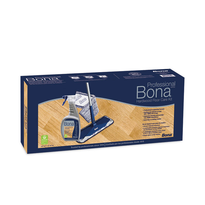 Hardwood Floor Care Kit, 15" Microfiber Head, 52" Blue Steel Handle