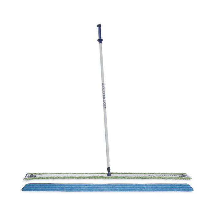 SuperCourt Athletic Floor Care System, 60" Microfiber Head, 66" Silver/Blue Aluminum Handle