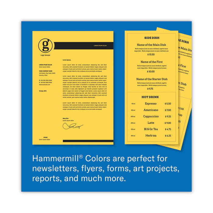 Colors Print Paper, 20 lb Bond Weight, 8.5 x 11, Goldenrod, 500/Ream