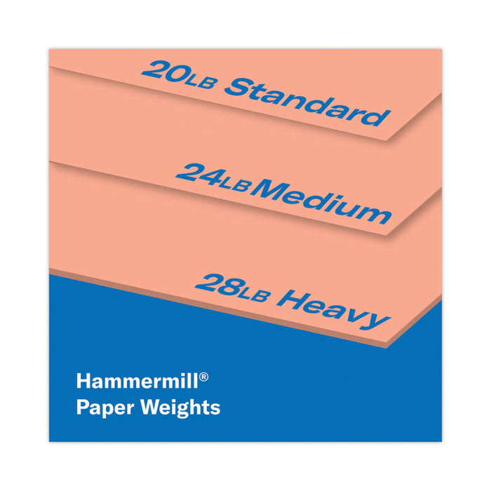 Colors Print Paper, 20 lb Bond Weight, 8.5 x 11, Salmon, 500/Ream
