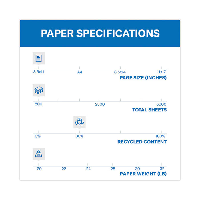 Colors Print Paper, 20 lb Bond Weight, 8.5 x 11, Salmon, 500/Ream