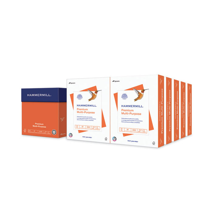 Premium Multipurpose Print Paper, 97 Bright, 20 lb Bond Weight, 8.5 x 11, White, 500 Sheets/Ream, 10 Reams/Carton