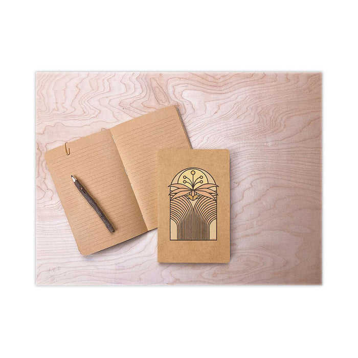 Kraft Layflat Softcover Notebook, Desert Bloom Artwork, Medium/College Rule, Desert Sand/Multicolor Cover, (72) 8 x 5 Sheets