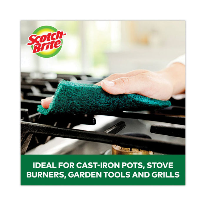 Heavy-Duty Scouring Pad, 3.8 x 6, Green, 5/Carton