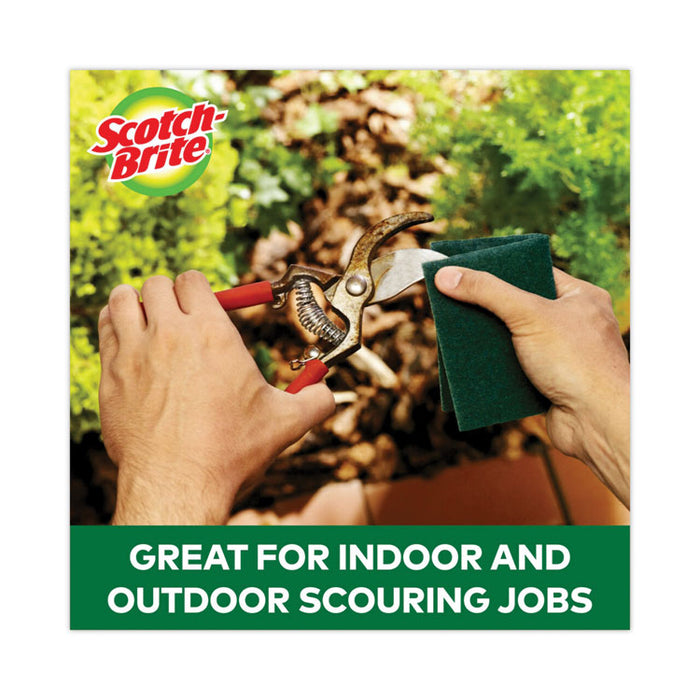 Heavy-Duty Scouring Pad, 3.8 x 6, Green, 5/Carton