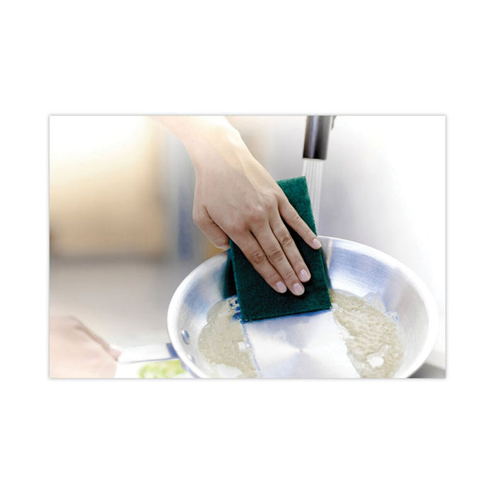 Heavy-Duty Scouring Pad, 3.8 x 6, Green, 5/Carton