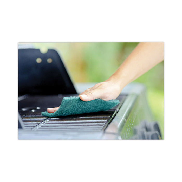 Heavy-Duty Scouring Pad, 3.8 x 6, Green, 5/Carton