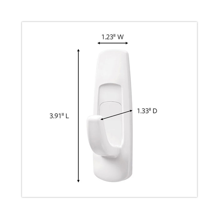 Large Utility Hooks, Plastic, White, Supports 5 lb