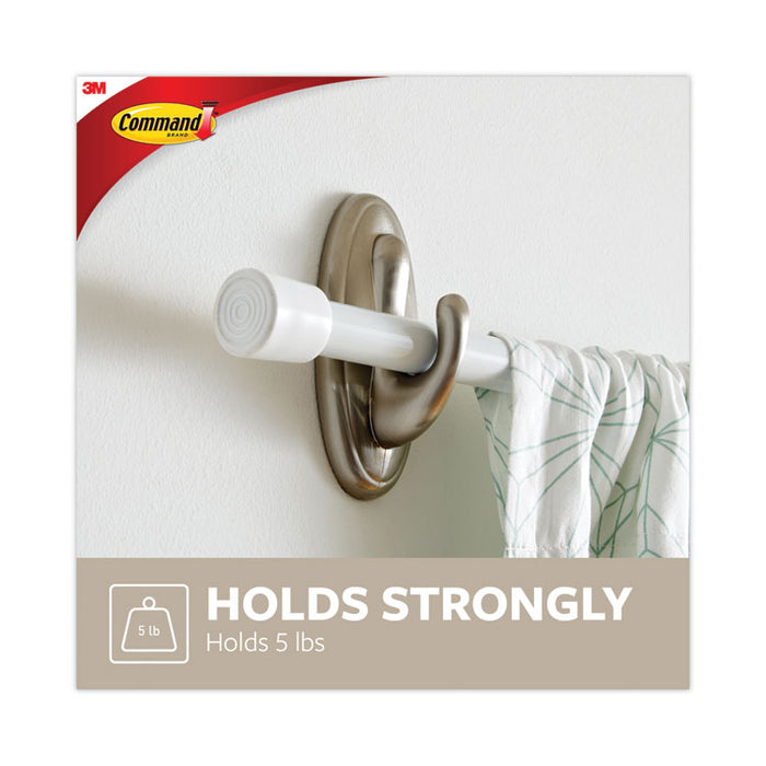 Large Traditional Decorative Hooks, Metal, Brushed Nickel, Supports 5 lb