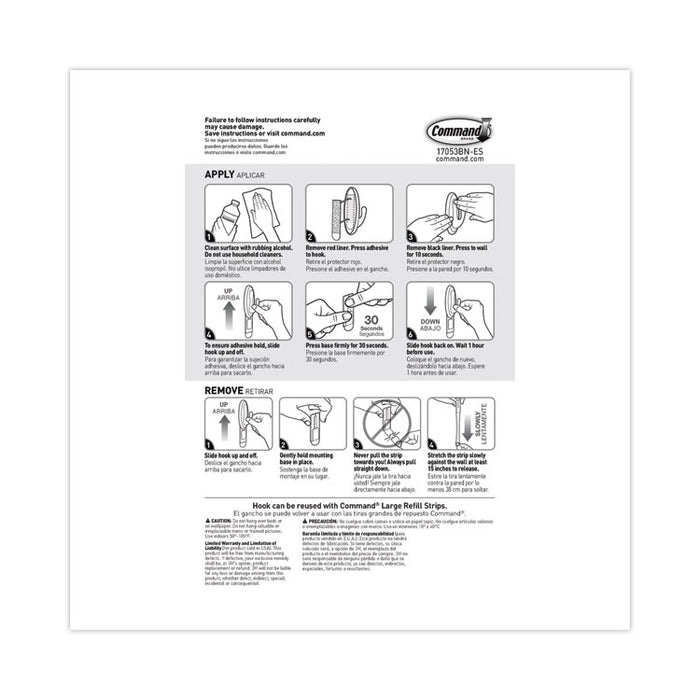 Large Traditional Decorative Hooks, Metal, Brushed Nickel, Supports 5 lb