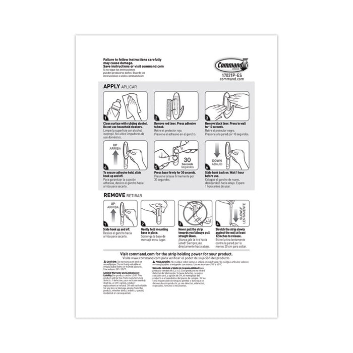 Damage-Free Hanging Indoor Refill Strips, (8) Small (0.63" x 1.81"), (4) Med (0.63" x 2.75"), (4) Large (0.75" x 3.65"),White