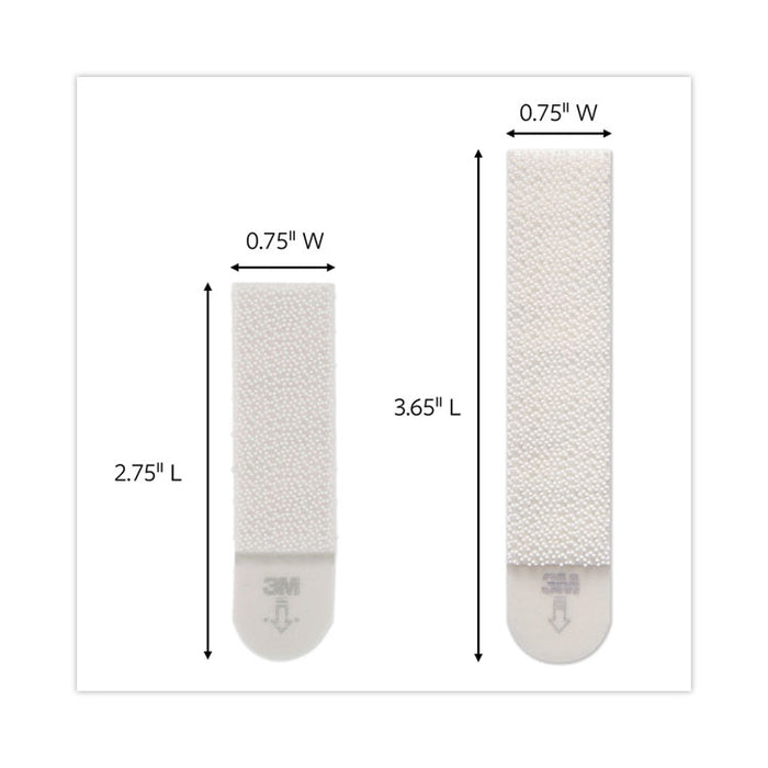 Damage-Free Hanging Picture Hanging Strip Pairs, (8) Large (0.63" x 3.63"), (4) Medium (0.5" x 2.75"), White, 12/Pack