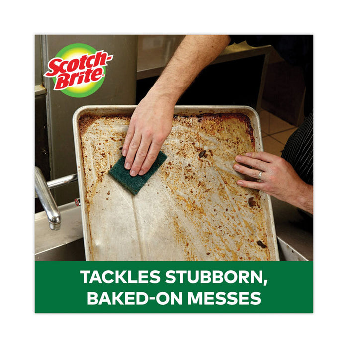 Heavy-Duty Scouring Pad, 3.8 x 6, Green, 10/Carton