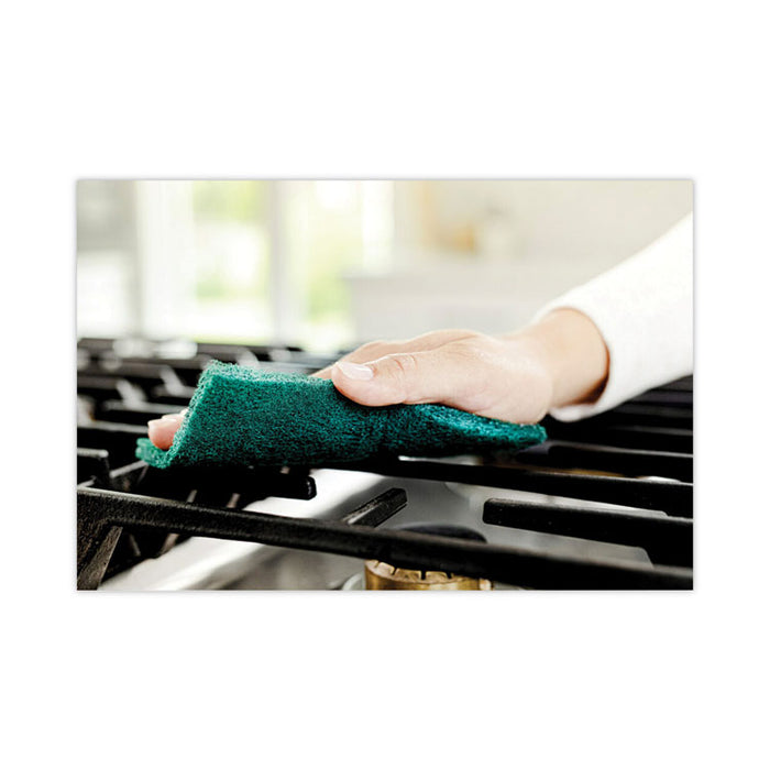 Heavy-Duty Scouring Pad, 3.8 x 6, Green, 10/Carton