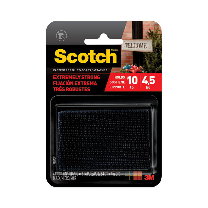 Heavy-Duty All-Weather Fasteners, 1" x 3", Black, 2/Pack