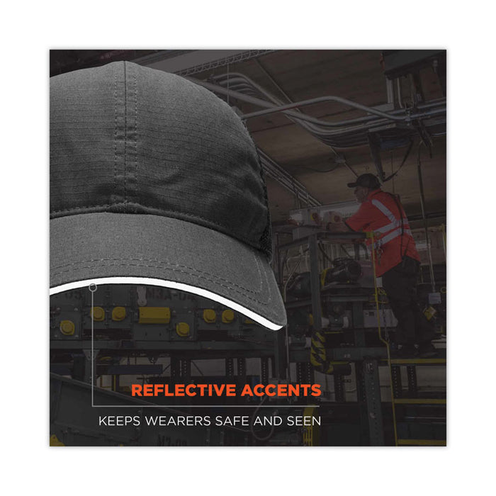 Skullerz 8946 Baseball Cap with Bump Cap Insert, Front Brim, One Size Fits Most, 0.01" Insert, Navy