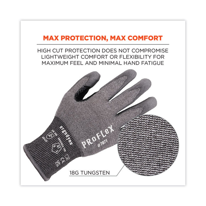 ProFlex 7071 ANSI A7 PU Coated CR Gloves, EN388: 4X42F, 9" Long, XX-Large, Gray, 12 Pairs