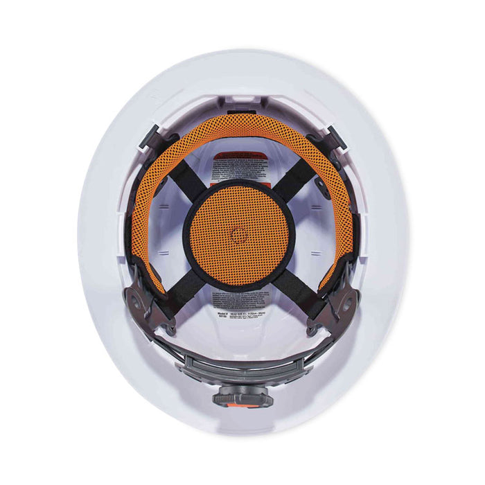Skullerz 8971LED Class E Hard Hat Full Brim with LED Light, 4-Point Ratchet Suspension, One Size Fits Most (6.5 to 8), White